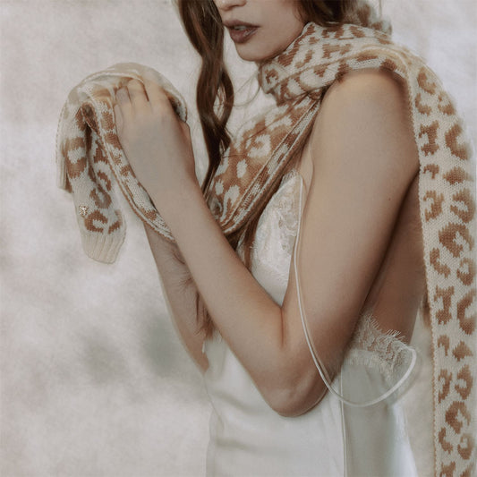 Cleo Scarf Natural Leopard Textile 