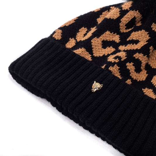 Cleohat Black - Leopard Textile 