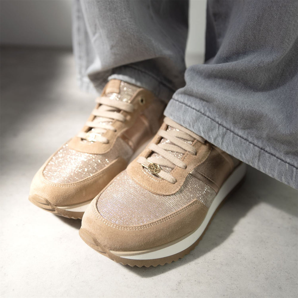 Daffodil Rose Gold Leather Trainers