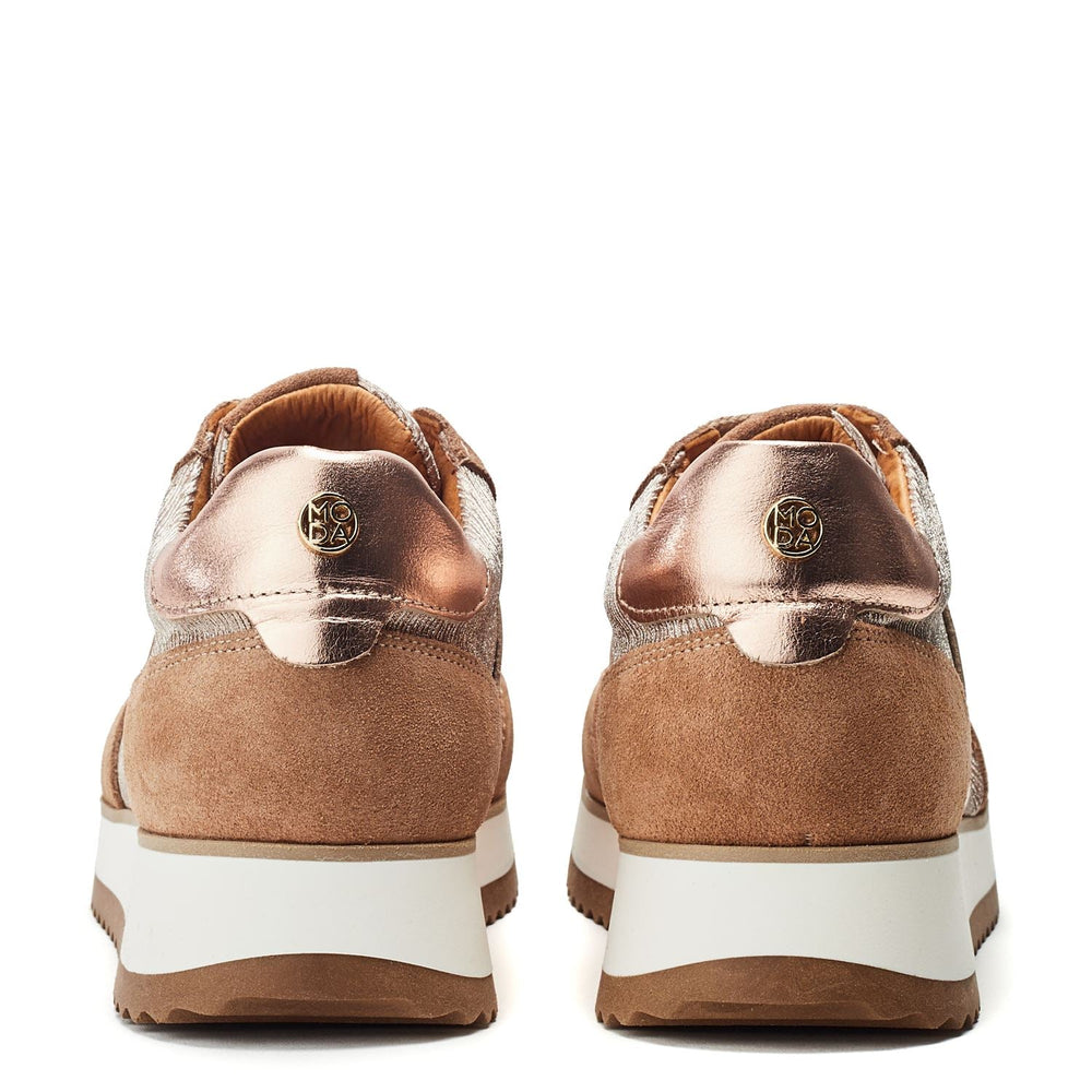 Daffodil Rose Gold Leather Trainers