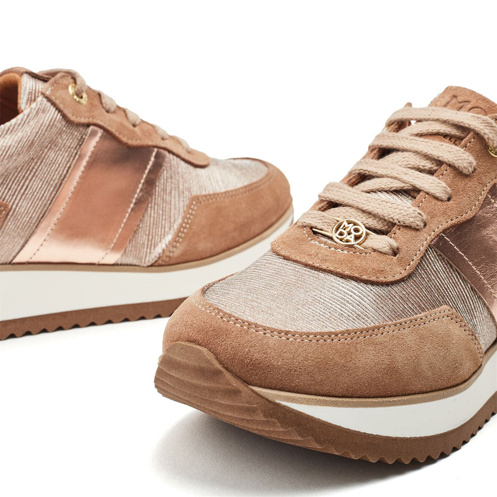 Daffodil Rose Gold Leather Trainers