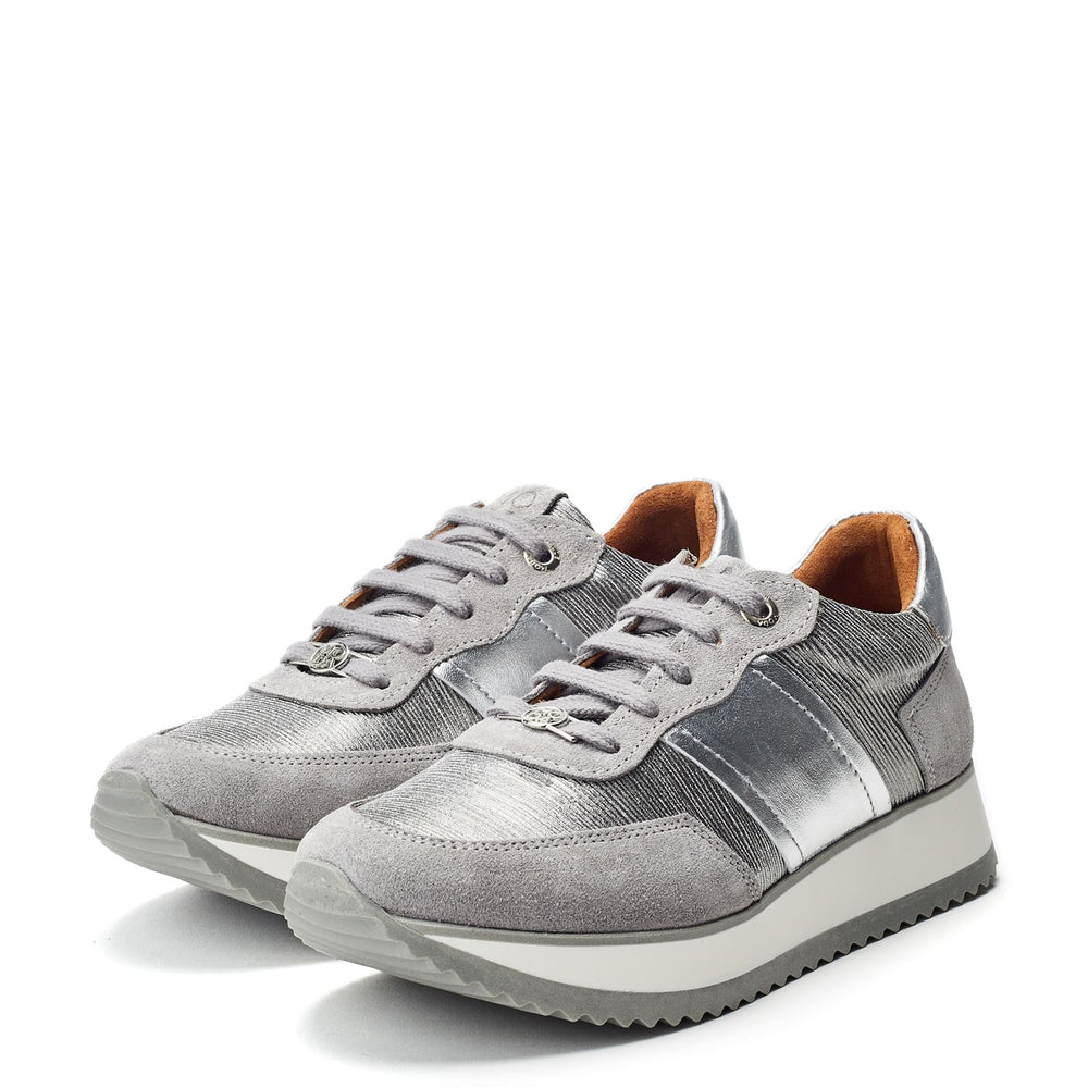 Daffodil Silver Leather Trainers