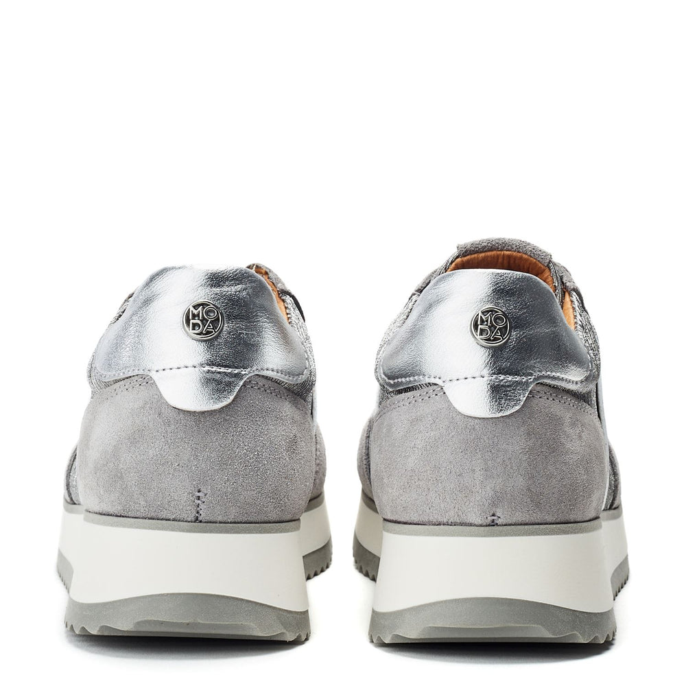 Daffodil Silver Leather Trainers