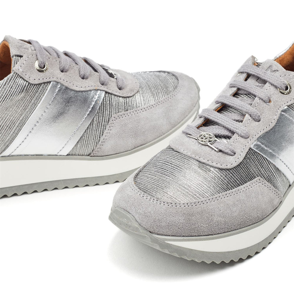 Daffodil Silver Leather Trainers