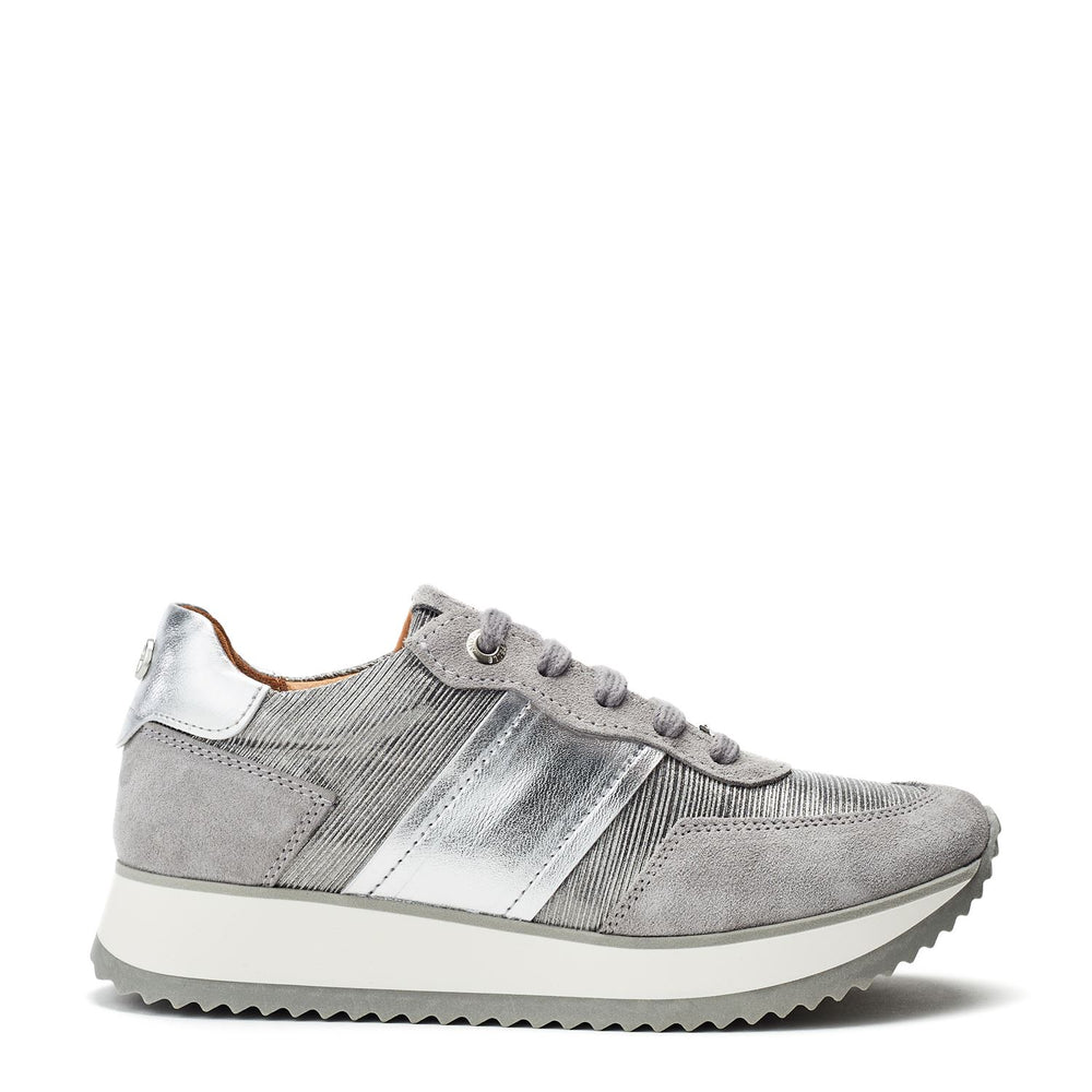 Daffodil Silver Leather Trainers
