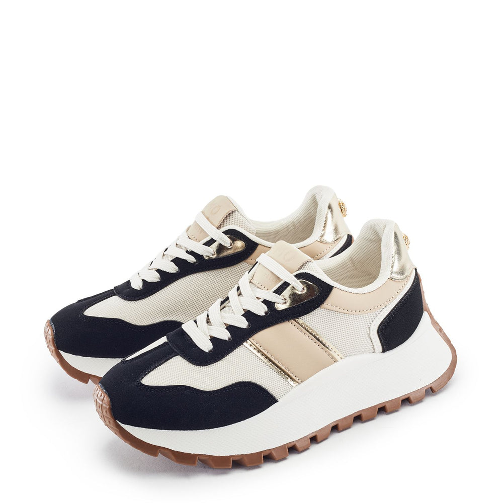 Demee Black Mix Alcantara Trainers