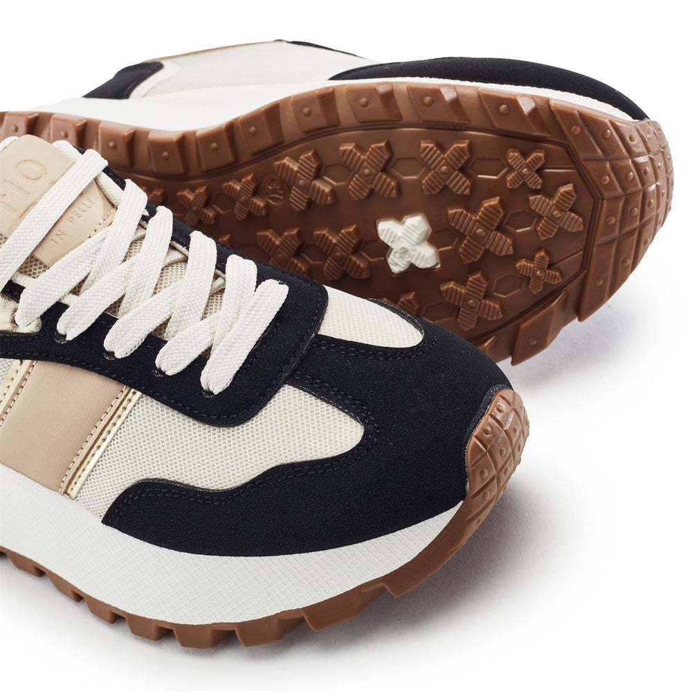 Demee Black Mix Alcantara Trainers