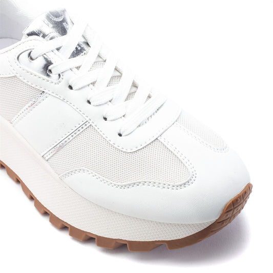 Demee White Porvair Trainers