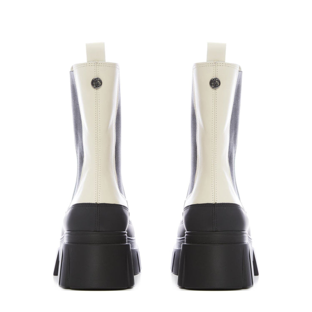 Diiva White Leather Boots