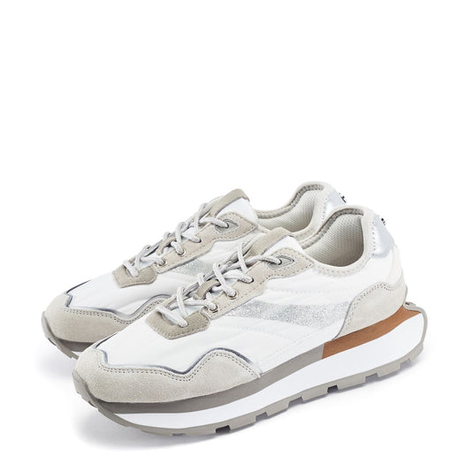 Dorea White Textile Trainers