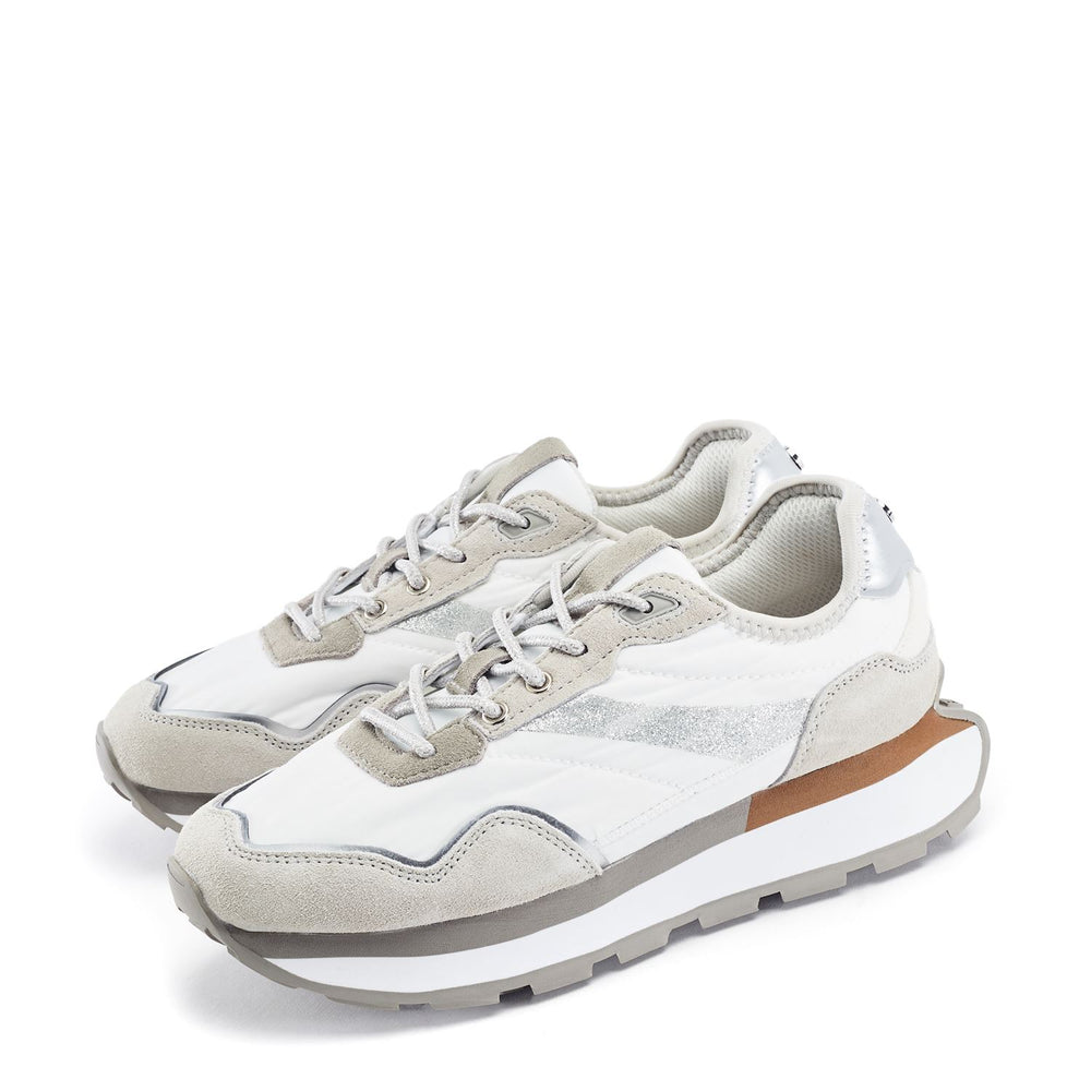 Dorea White Textile Trainers