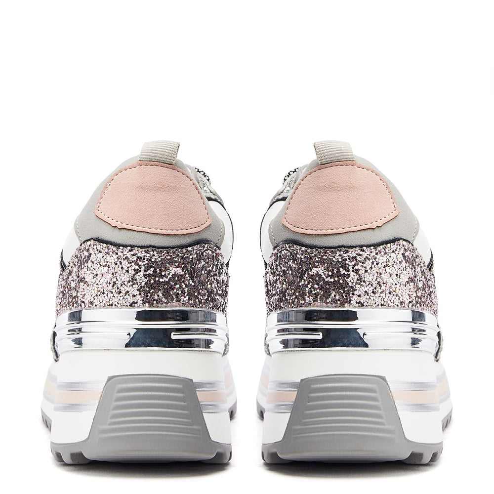 Dov Blue -Silver Textile Trainers