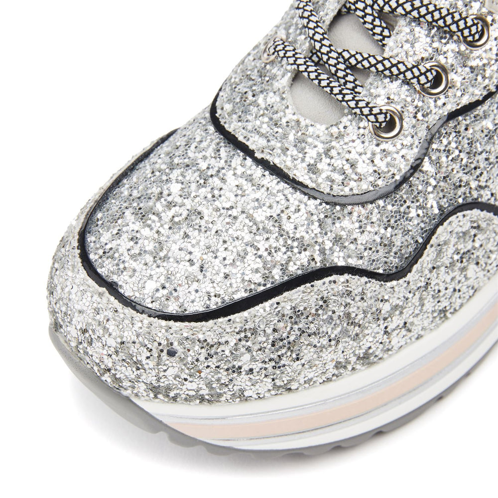 Dov Blue -Silver Textile Trainers