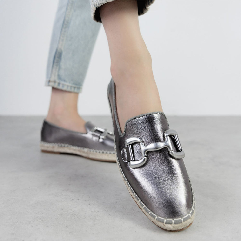 Edulis Pewter Leather Shoes