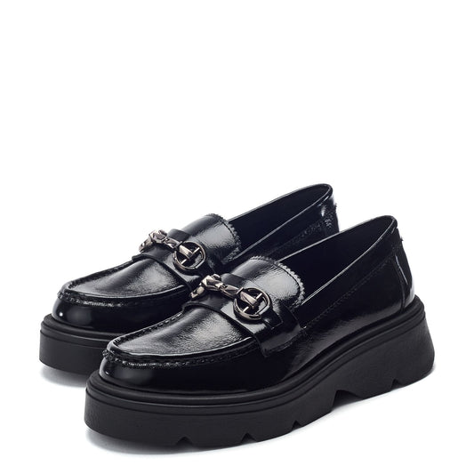 Eisa Black Leather Shoes