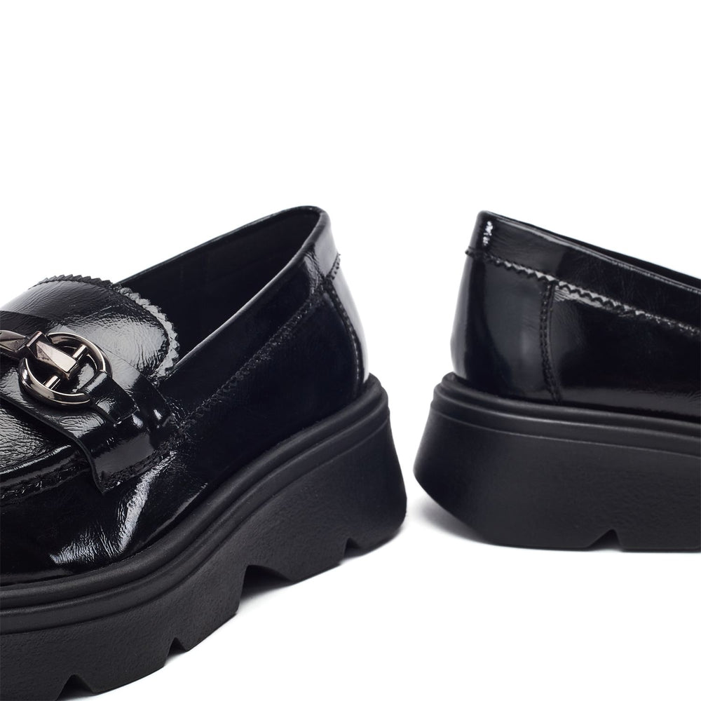 Eisa Black Leather Shoes