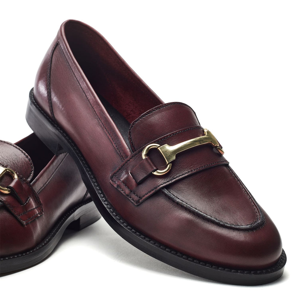 Elarra Burgundy Leather Shoes