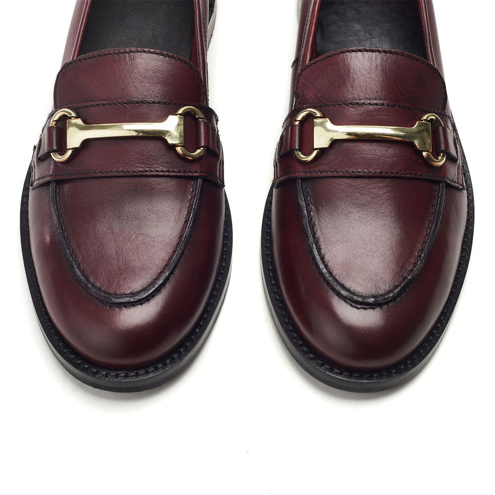 Elarra Burgundy Leather Shoes