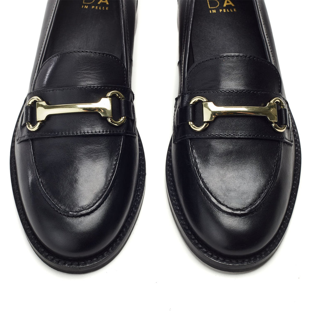 Elarra Black Leather Leather Shoes