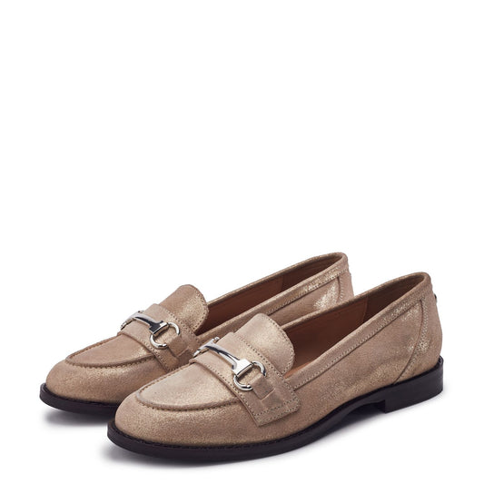 Elarra Champagne Leather Shoes