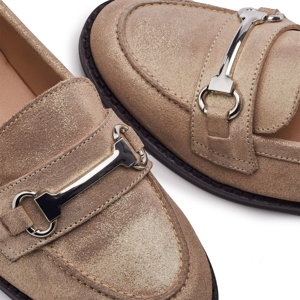 Elarra Champagne Leather Shoes