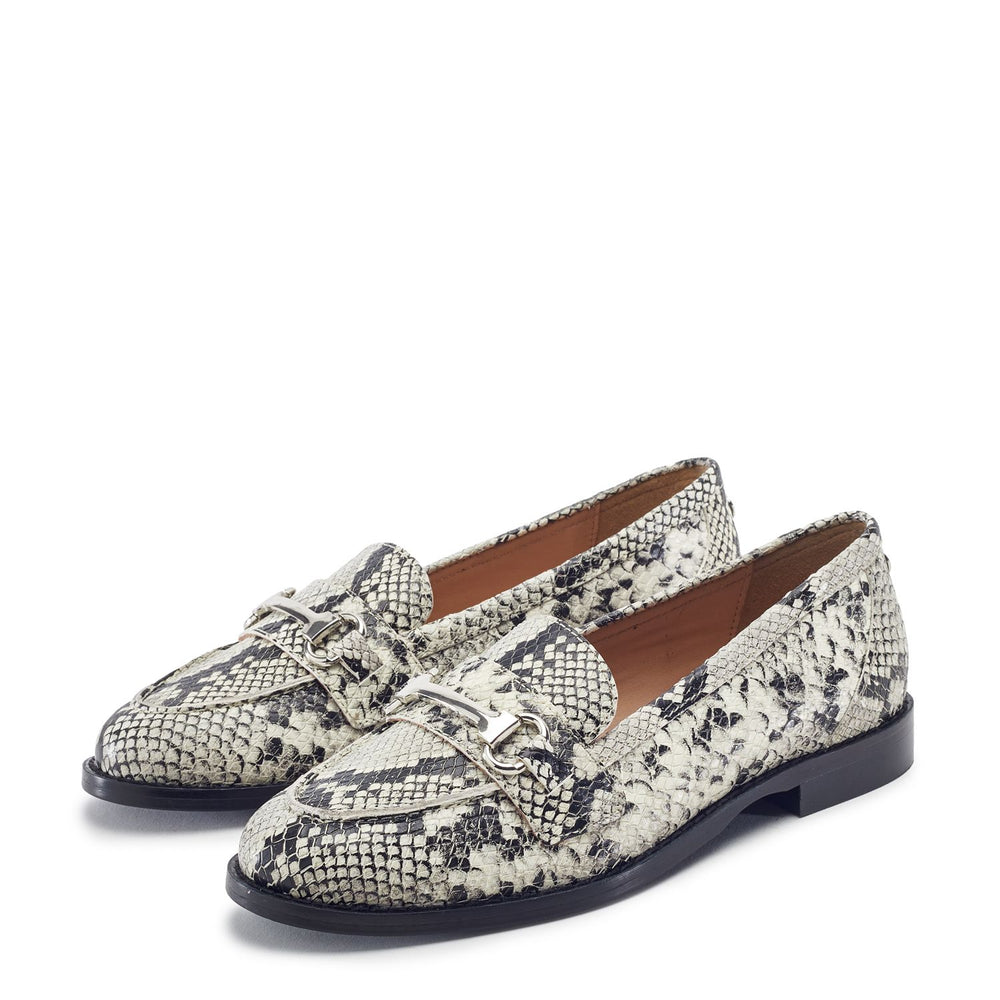 Elarra Grey Mix Snake Print Leather Shoes