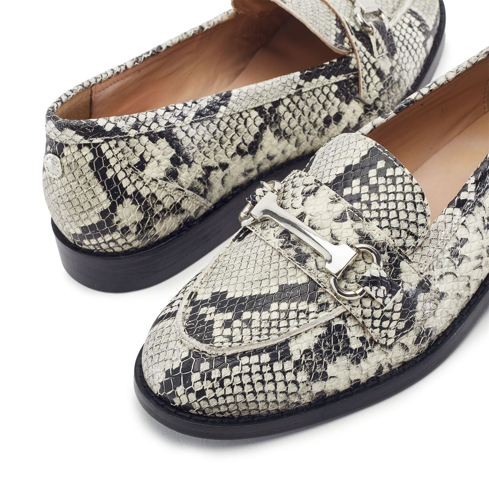 Elarra Grey Mix Snake Print Leather Shoes