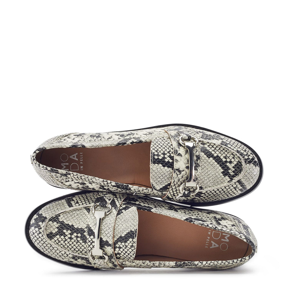 Elarra Grey Mix Snake Print Leather Shoes