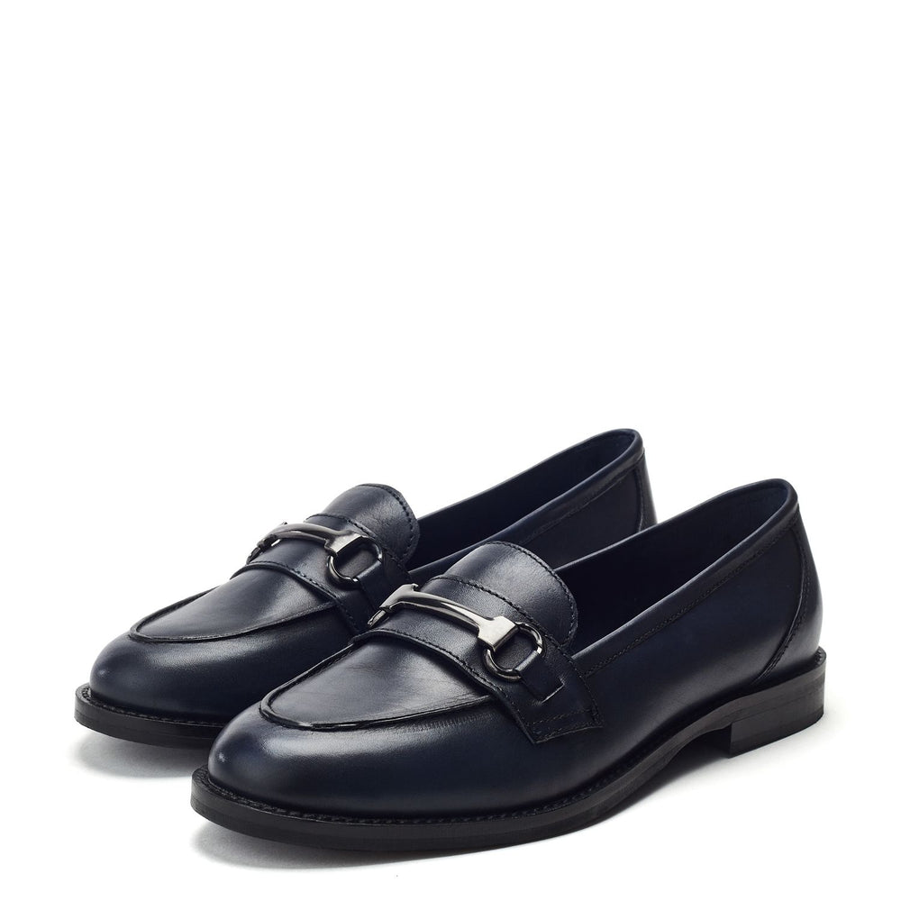 Elarra Navy Leather Shoes