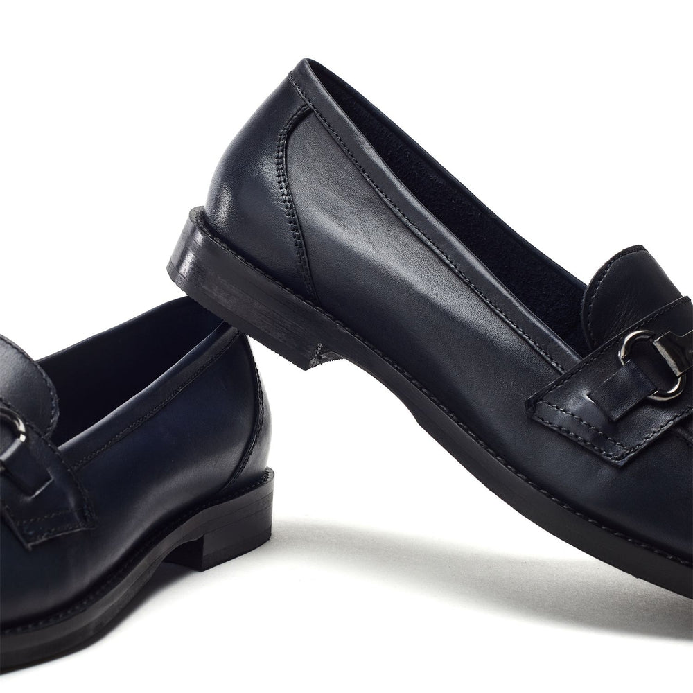Elarra Navy Leather Shoes