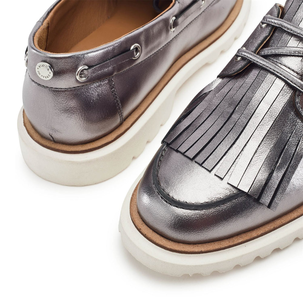 Elessia Pewter Leather Shoes