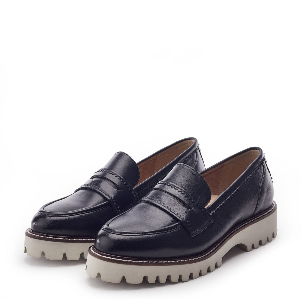 Eleyna Navy Leather Shoes