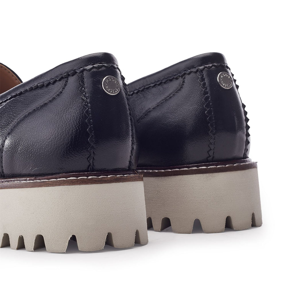 Eleyna Navy Leather Shoes