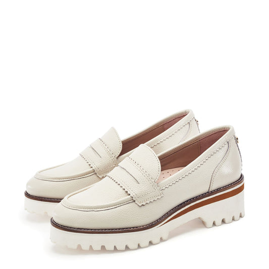 Ellani White Leather Shoes