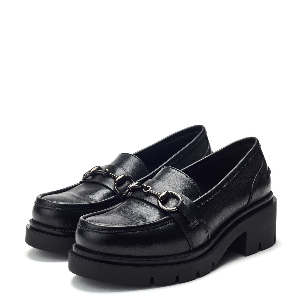 Elsana Black Leather Shoes