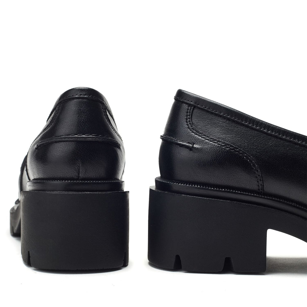 Elsana Black Leather Shoes