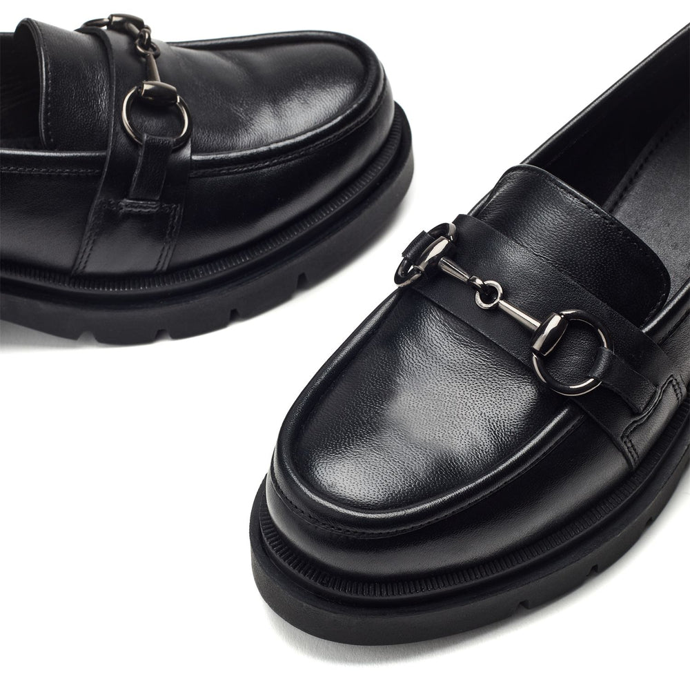 Elsana Black Leather Shoes