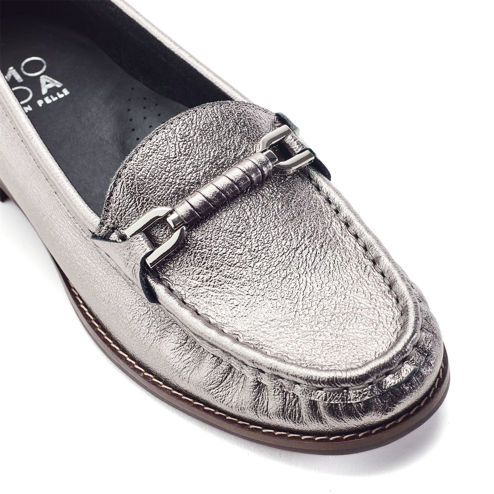 Emella Pewter Leather Shoes
