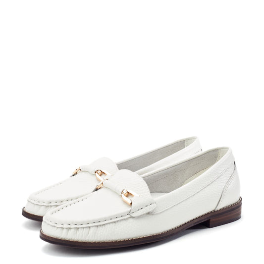 Emella White Leather Shoes