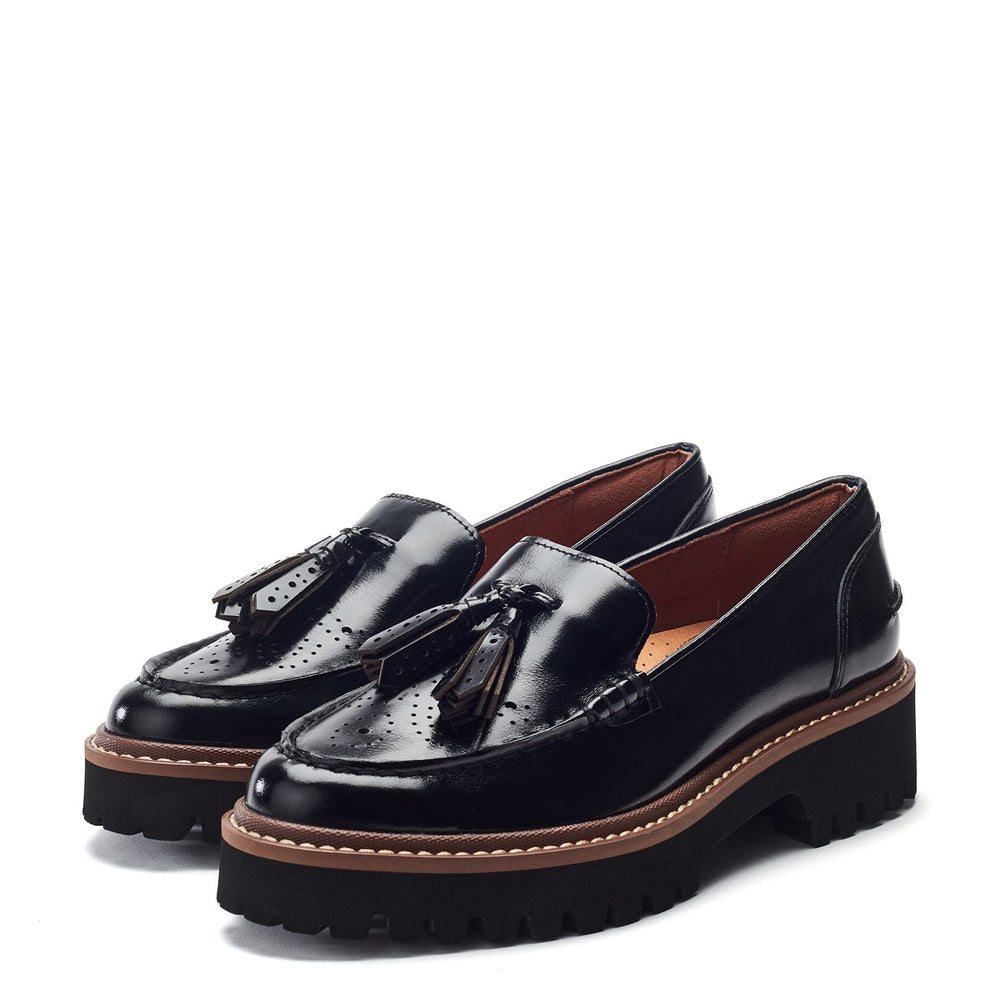 Emi Black Leather Shoes