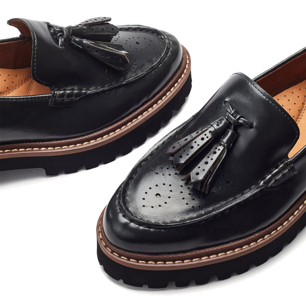Emi Black Leather Shoes