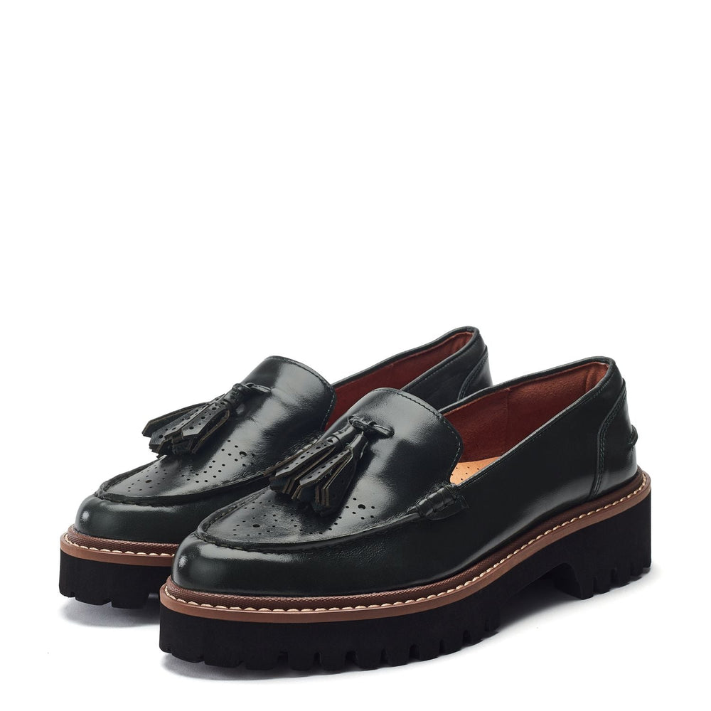 Emi Green Leather Shoes
