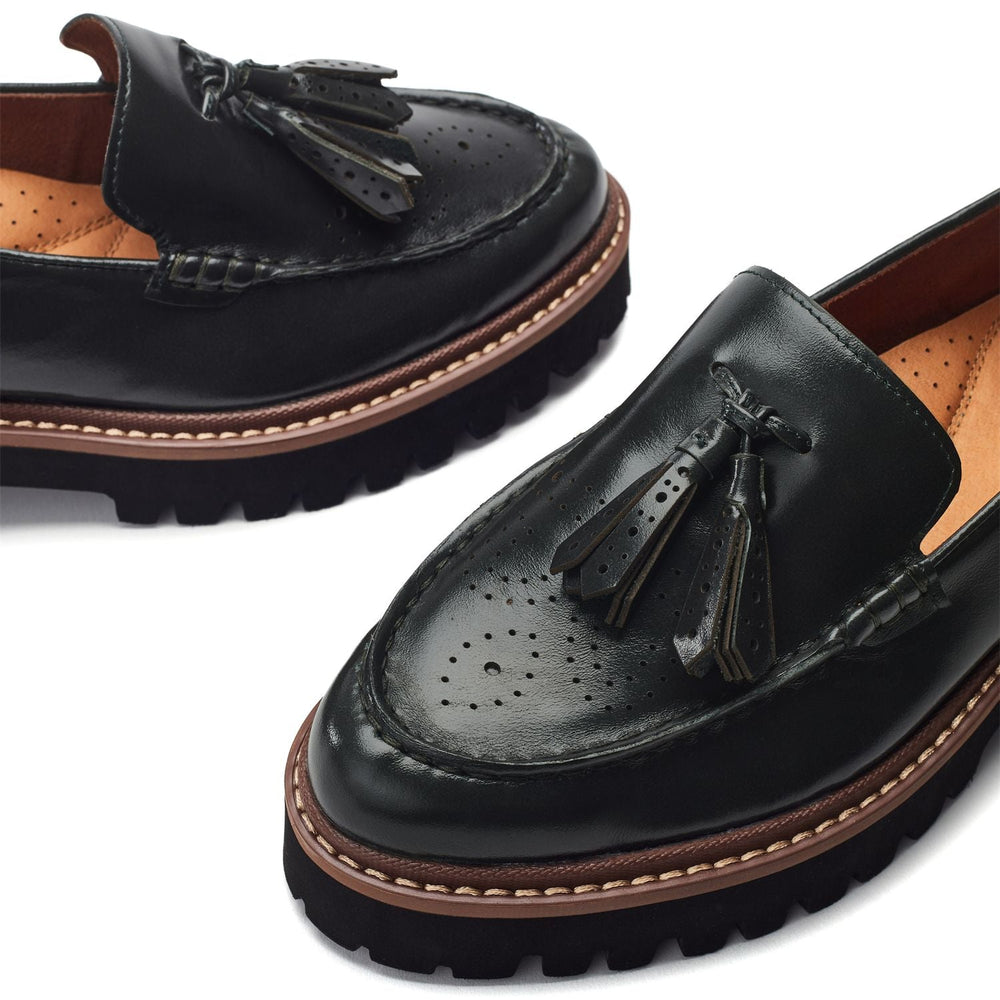 Emi Green Leather Shoes