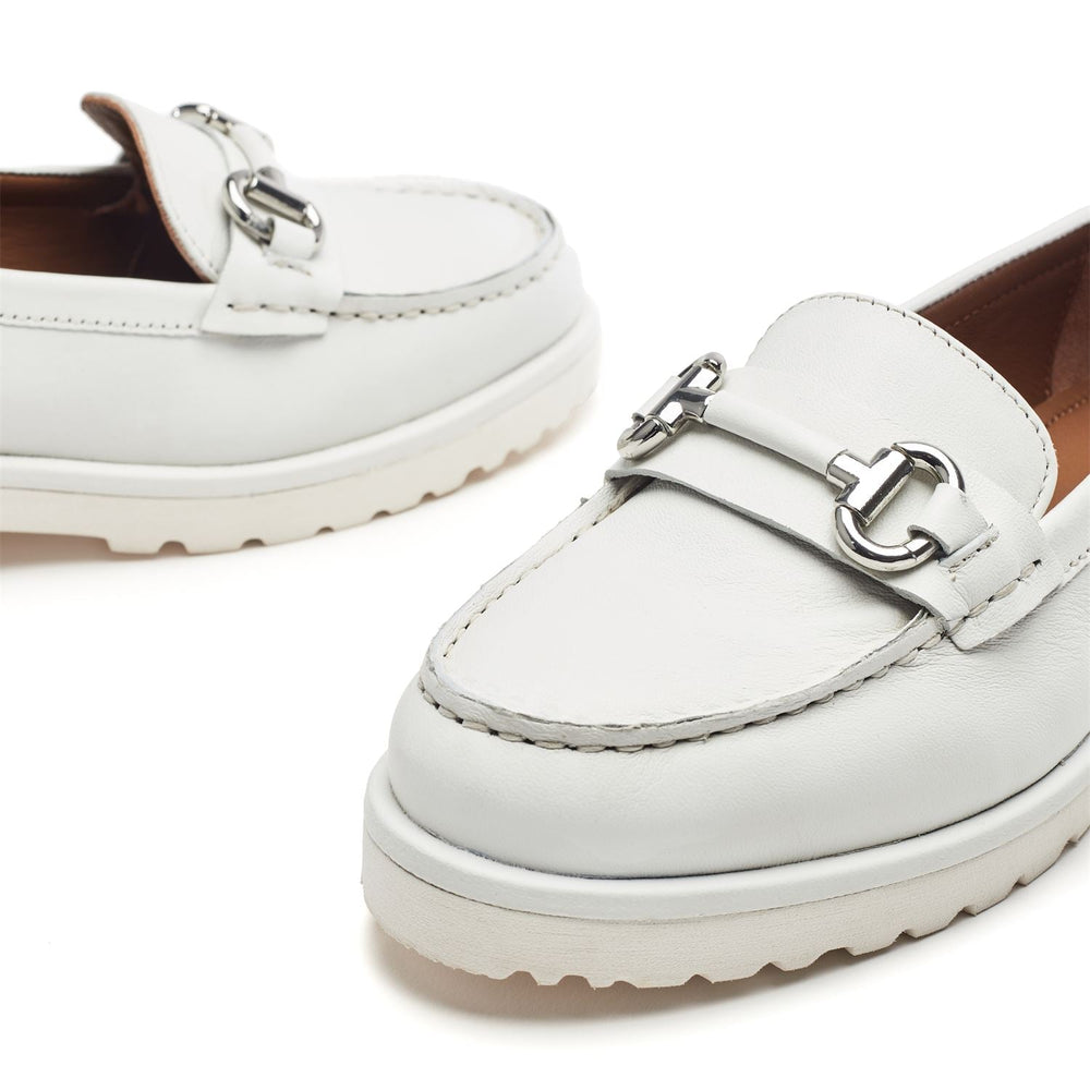 Emori White Leather Shoes