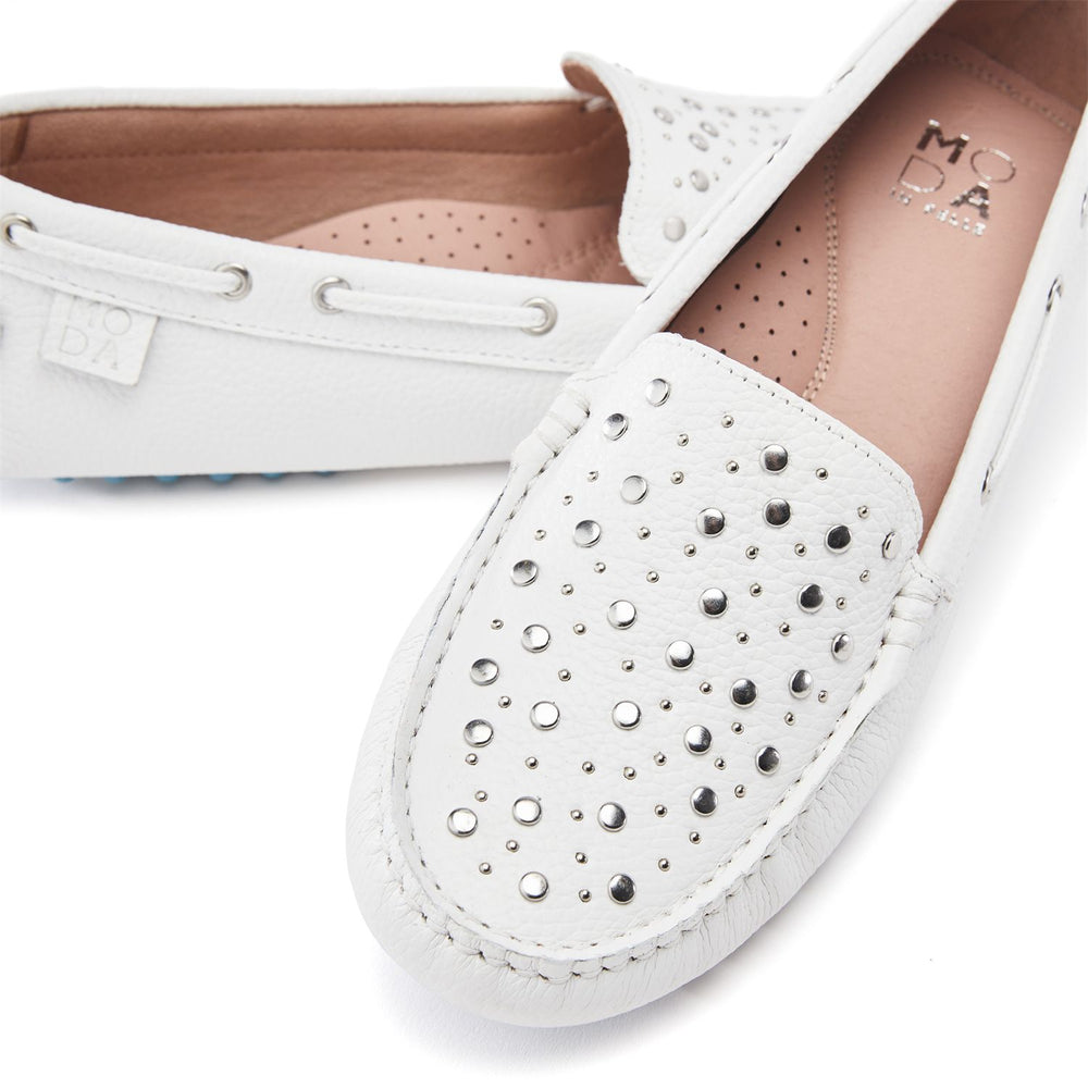 Eryngos White Leather Shoes