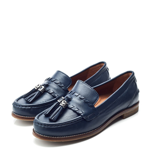 Espelette Navy Leather Shoes