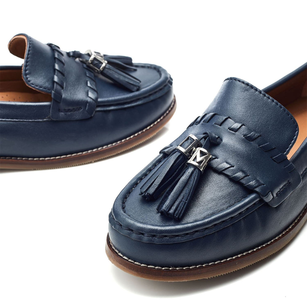 Espelette Navy Leather Shoes