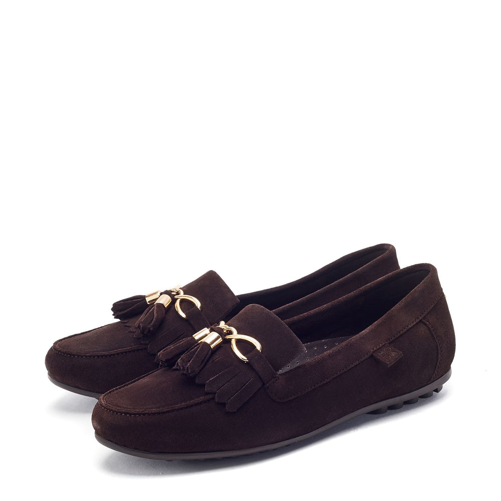 Essana Dark Brown Suede Shoes