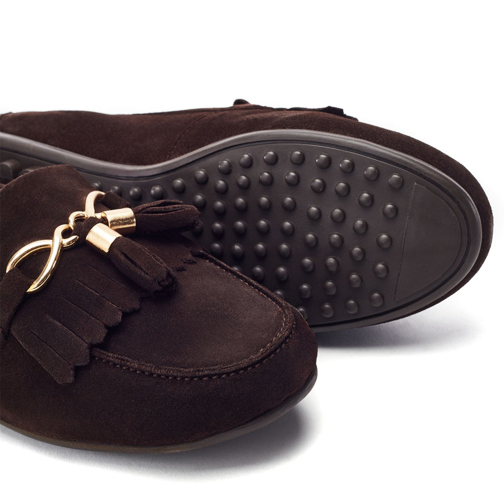 Essana Dark Brown Suede Shoes