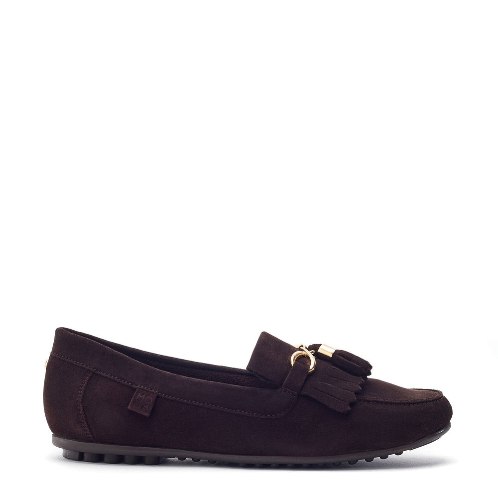 Essana Dark Brown Suede Shoes